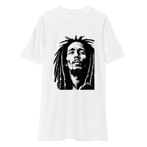 Bob Marley Portrait, Men’s premium heavyweight tee - Image 2