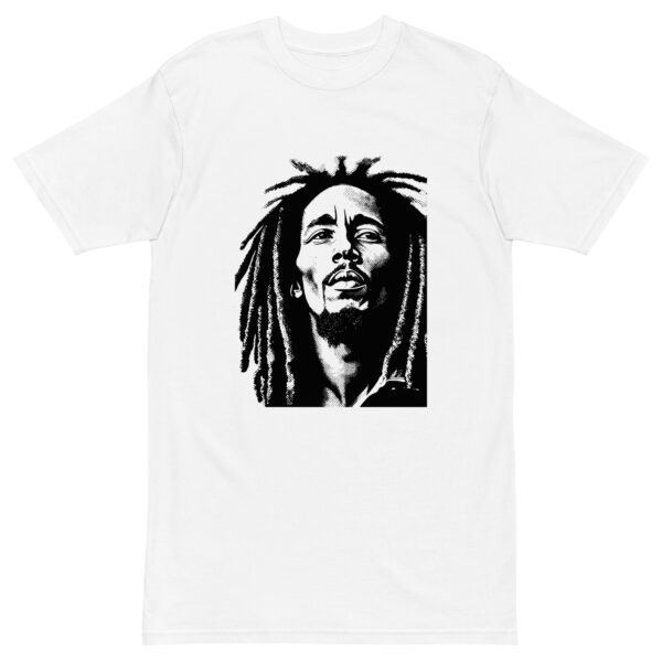 Bob Marley Portrait, Men’s premium heavyweight tee - Image 4