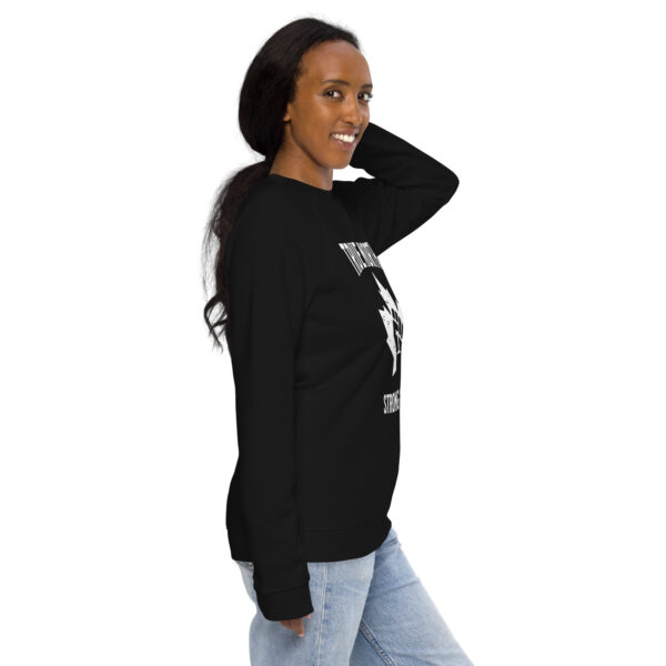 True North - Strong adn Free, Unisex organic raglan sweatshirt - Image 3