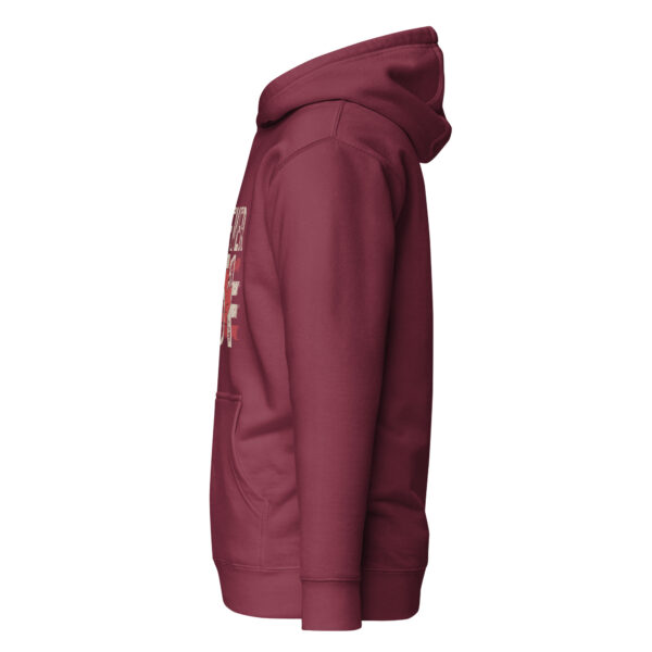 Never 51, burgundy, Unisex Hoodie - Image 3