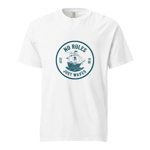 No rules - just waves, sail, boat, Unisex garment-dyed heavyweight t-shirt