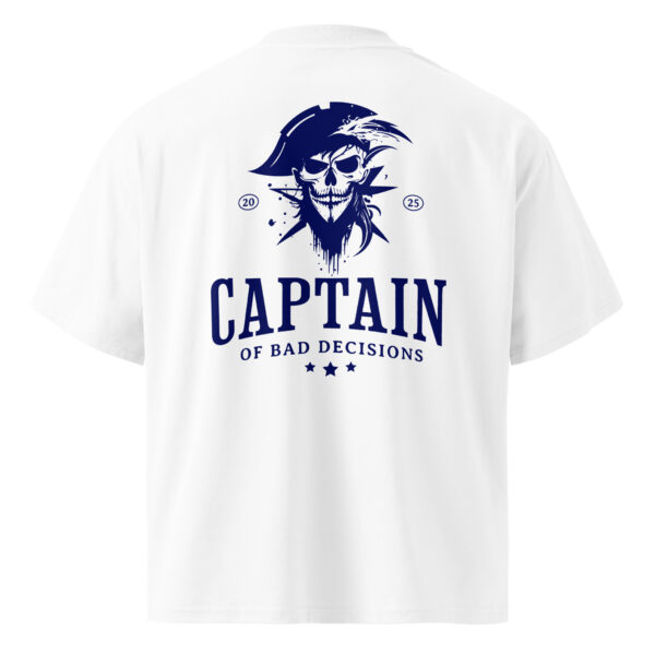 Captain of bad decisions, boat, beach, sail, pirate, Unisex organic oversized high neck t-shirt - Image 2