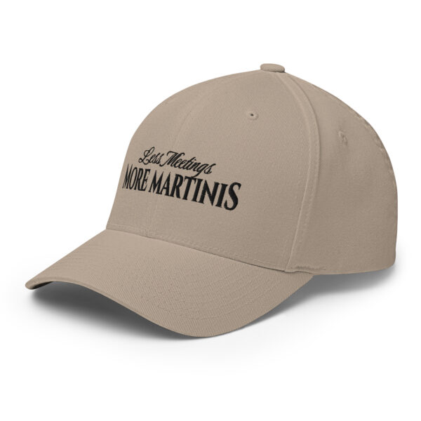 Less Meetings - More Martinis, Structured Twill Cap - Image 4