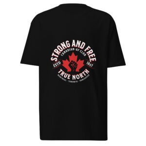mens-premium-heavyweight-tee-black-front-681a35b61502f.jpg Strong and Free, True north, canada, canadian, Men’s premium heavyweight tee