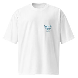 oversized-heavyweight-t-shirt-white-front-682a0b1498ae2.jpg Socks & Silence Club, Oversized heavyweight t-shirt