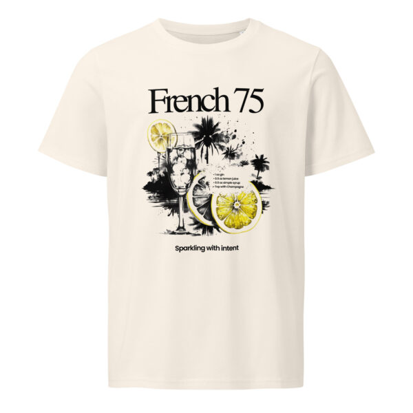 French 75, cocktail, Unisex organic mid-light t-shirt - Image 2