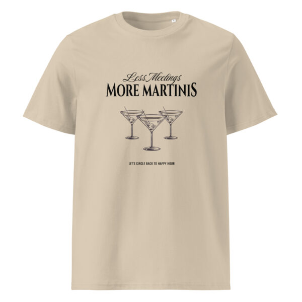 Less Meetings - More Martinis, Unisex organic ribbed neck t-shirt