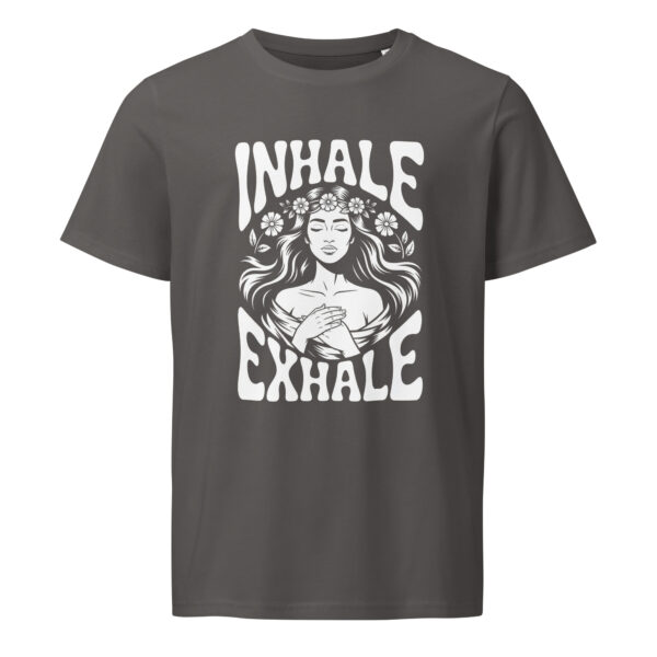Inhale Exhale, yoga, woman, Unisex organic mid-light t-shirt