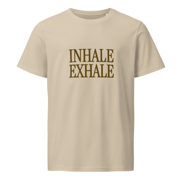 Inhale exale, yoga, woman, Unisex organic mid-light t-shirt