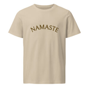 unisex-organic-mid-light-t-shirt-desert-dust-front-685e177e6e98b.jpg Namaste, yoga, woman, zen, Unisex organic mid-light t-shirt
