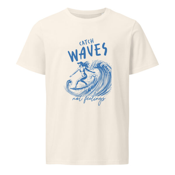 Catch waves not feelings, beach, summer, boat, Unisex organic mid-light t-shirt - Image 2