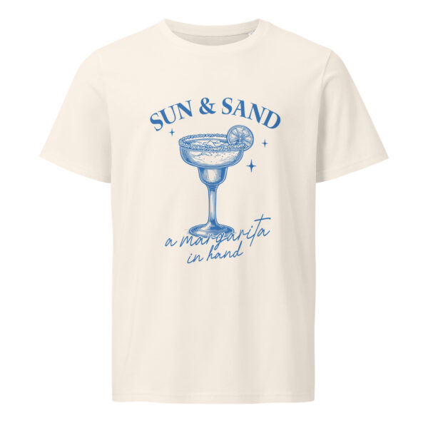 Sun Sand a margarita in hand, beach, summer, Unisex organic mid-light t-shirt - Image 2