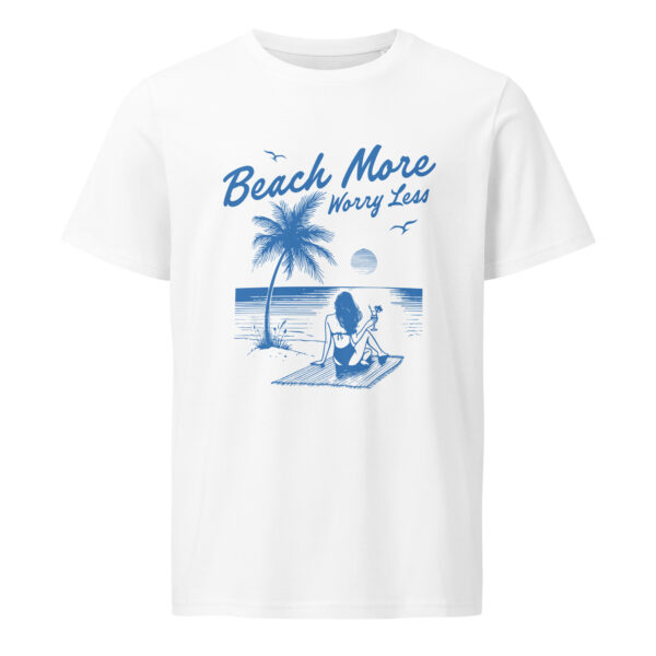 Beach More Worry less, summer, boat,  Unisex organic mid-light t-shirt