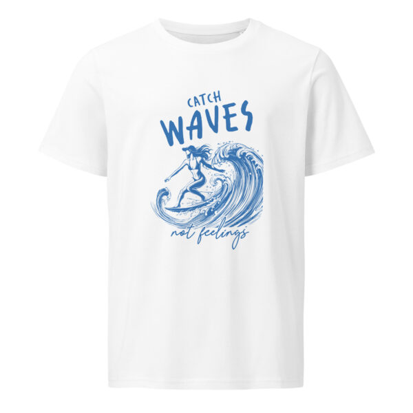 Catch waves not feelings, beach, summer, boat, Unisex organic mid-light t-shirt