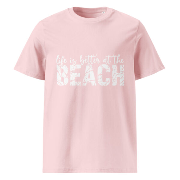 Life is better at the beach, Unisex organic ribbed neck t-shirt - Image 5