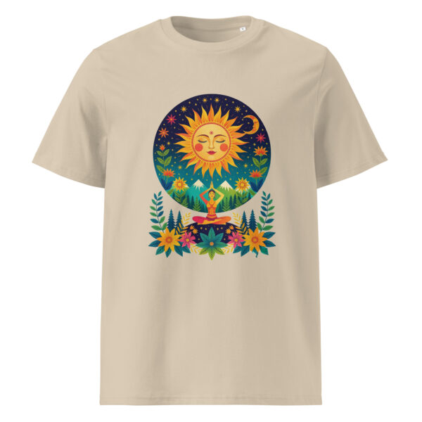 Yoga sun, nature, Unisex organic ribbed neck t-shirt