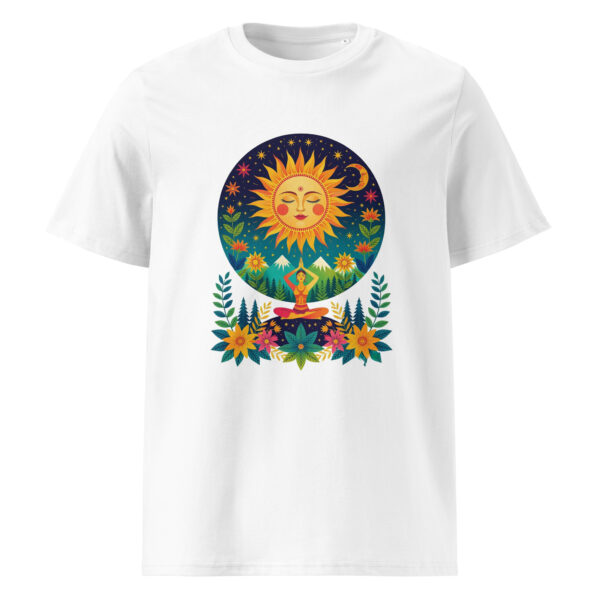 Yoga sun, nature, Unisex organic ribbed neck t-shirt - Image 5