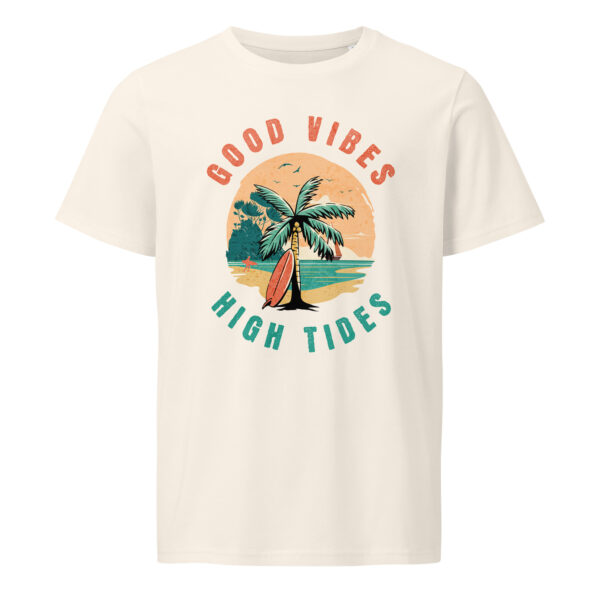 Good Vibes high tides, summer, beach, Unisex organic mid-light t-shirt