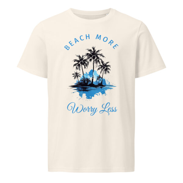 Beach More Worry Less, summer, beach, sea, Unisex organic mid-light t-shirt - Image 2