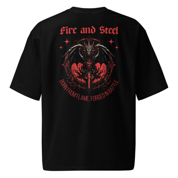Fire and Steel, gothic, Oversized heavyweight t-shirt - Image 4