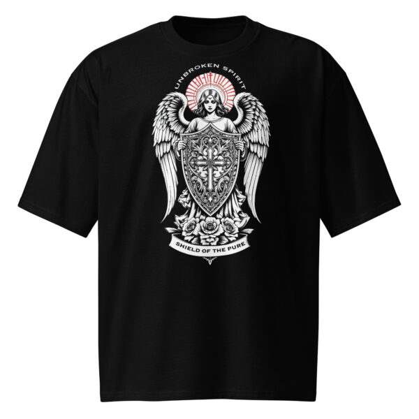 Shield of the Pure, tattoo style, Faith & Glory, Oversized heavyweight t-shirt