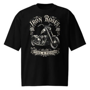 oversized-heavyweight-t-shirt-black-front-68919c6b03719.jpg Iron Roses, Oversized heavyweight t-shirt
