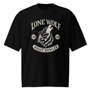 Lone Wolf, tattoo art, Oversized heavyweight t-shirt