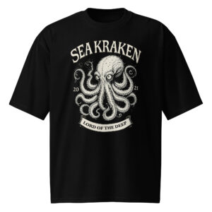 Sea Kraken, tattoo art, Oversized heavyweight t-shirt
