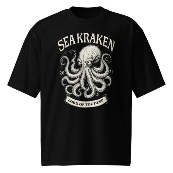 Sea Kraken, tattoo art, Oversized heavyweight t-shirt