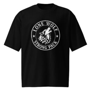 Lone wolf strong pack, tattoo art, Oversized heavyweight t-shirt
