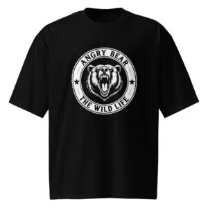 Angry Bear, tattoo art, Oversized heavyweight t-shirt