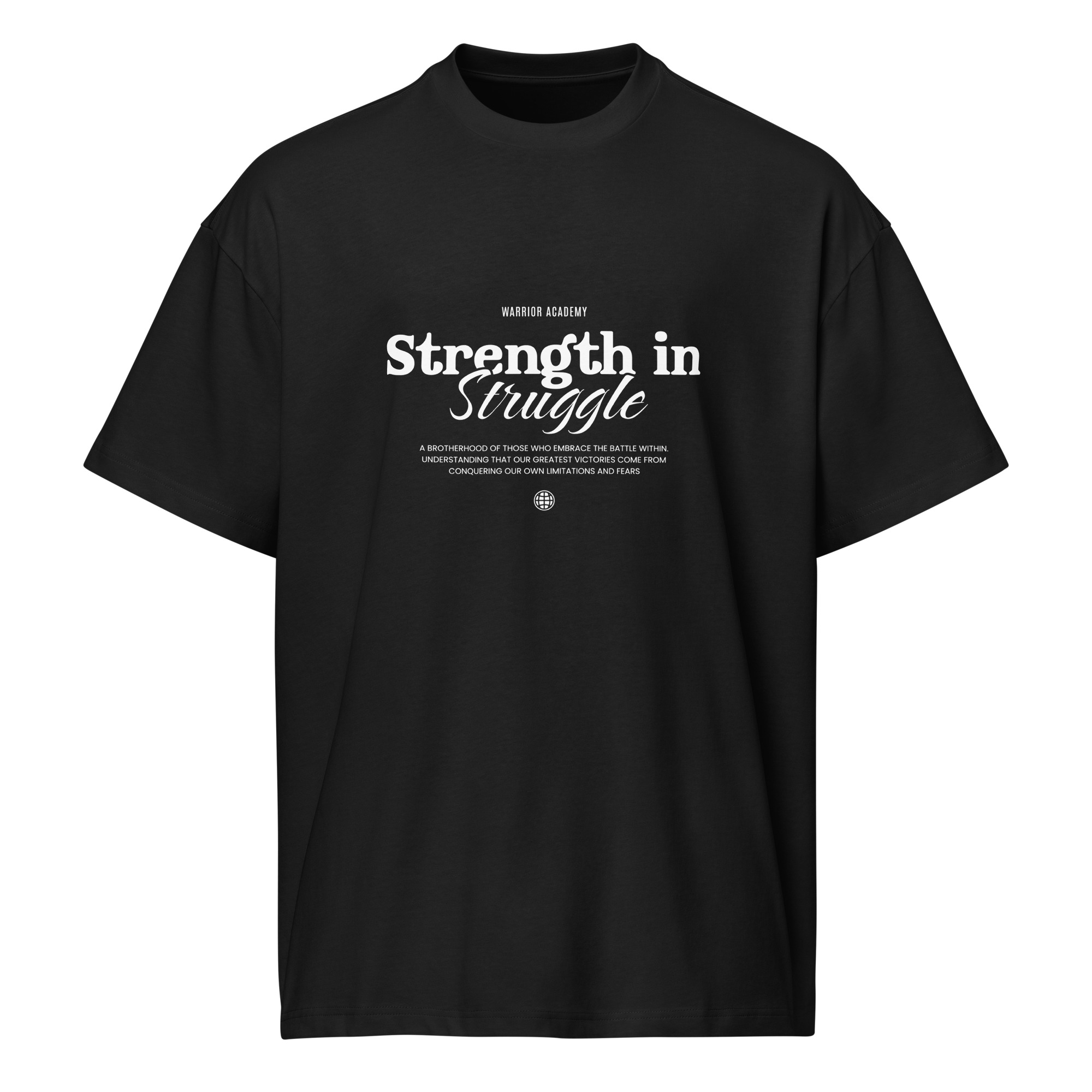 Strength in struggle, typo, inspiration, Men’s box tee