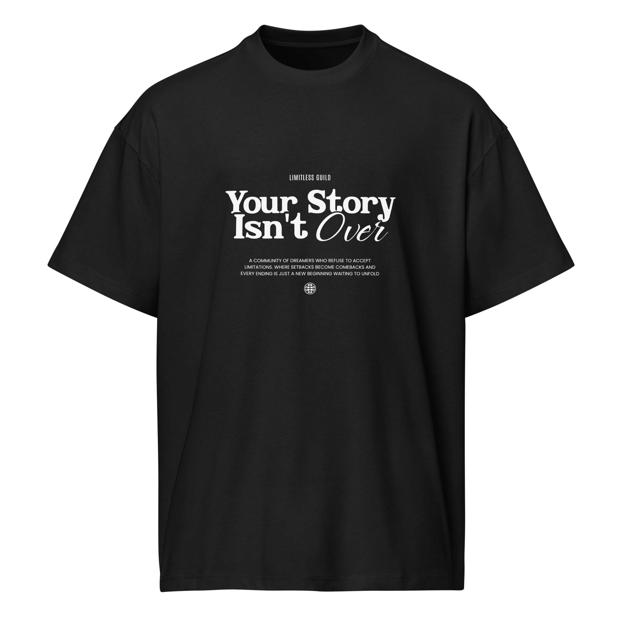 Your Story isn’t Over, typo, inspiration, Men’s box tee