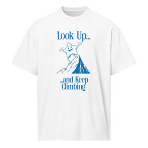 mens-box-tee-white-front-68c7a294d1784.jpg Look up and keep climbing, retro, cartoon, Men’s box tee