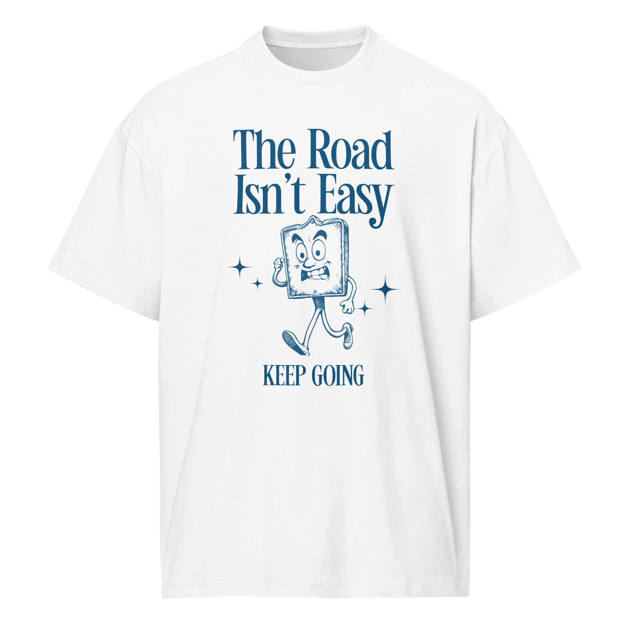 The Road isn’t easy, retro, cartoon, Men’s box tee