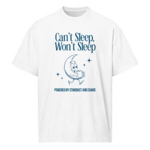 mens-box-tee-white-front-68ccf772233bf.jpg Can't sleep, won't sleep, funny, retro, Men’s box tee