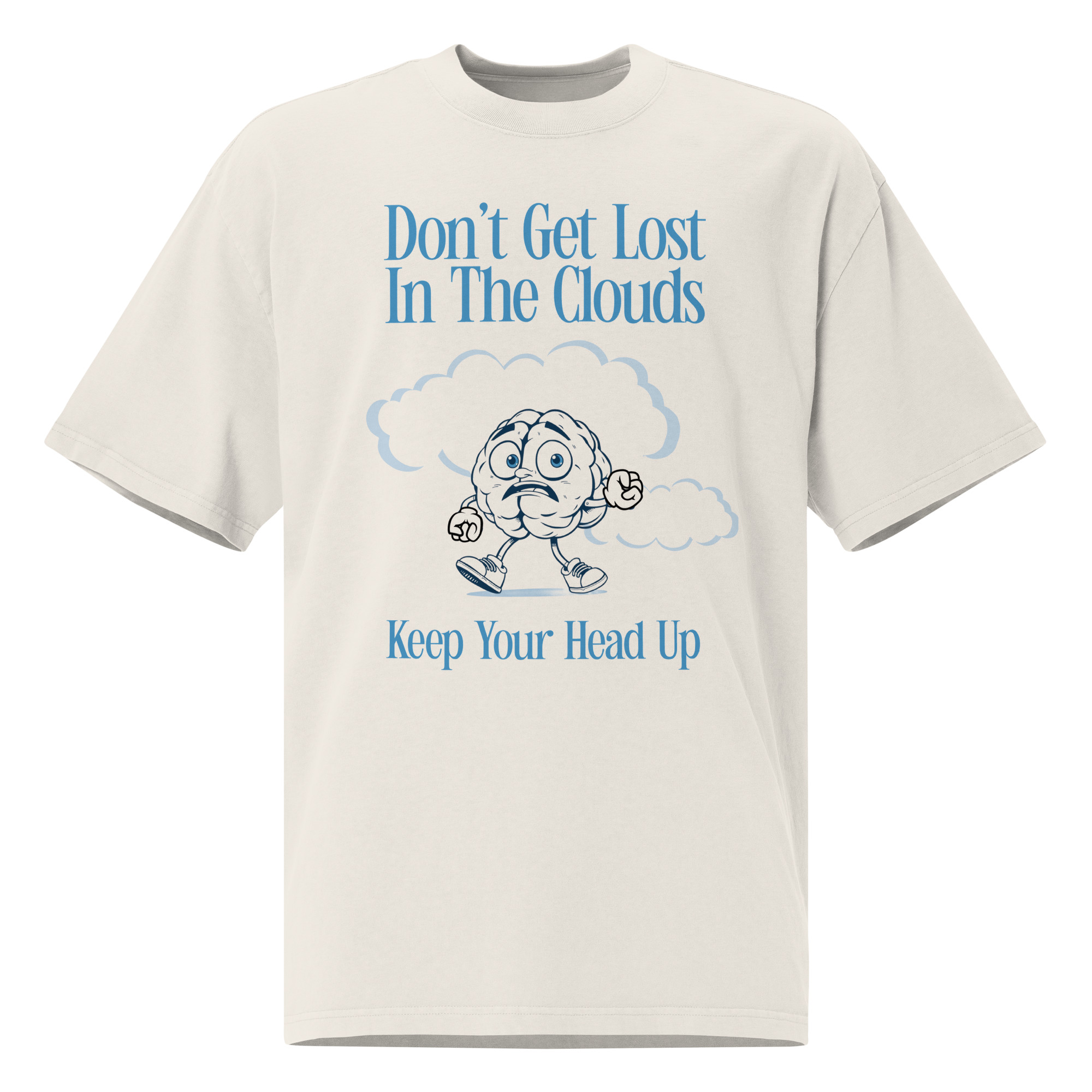 Don’t get Lost in the clouds, Oversized faded t-shirt