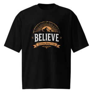 Believe, inspiration, y2k, Oversized heavyweight t-shirt