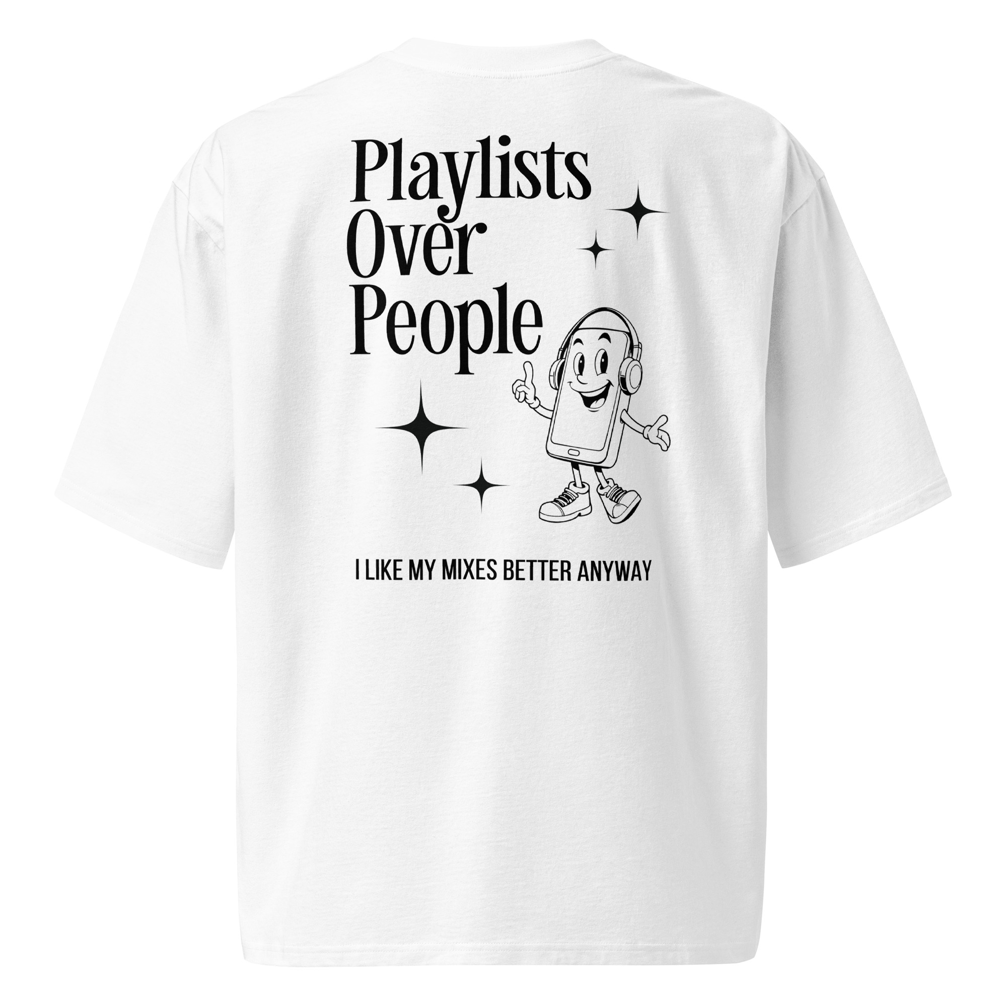 Playlists over People, music, dj, Oversized heavyweight t-shirt - Image 4