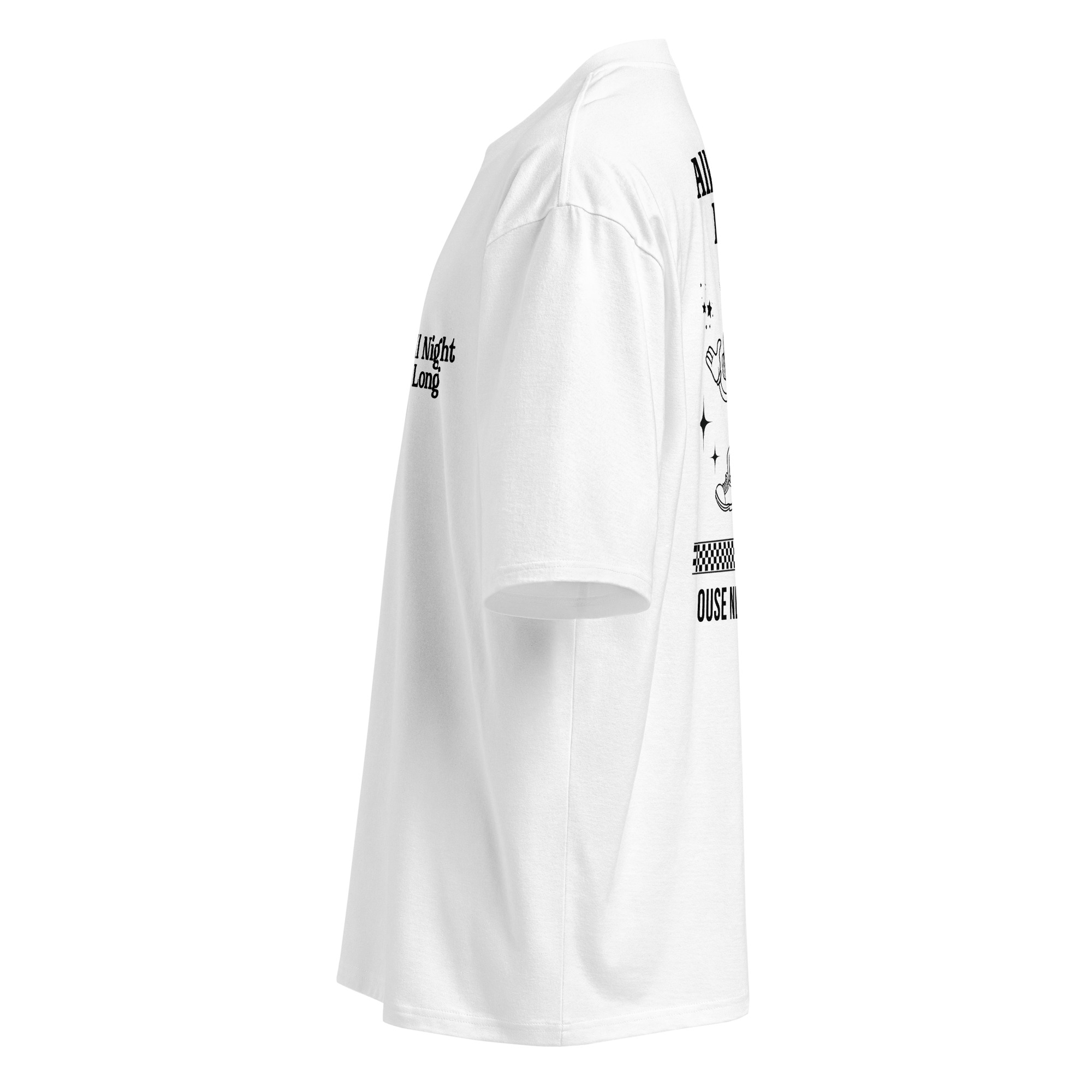 All Night Long, music, dj, house, Oversized heavyweight t-shirt - Image 2