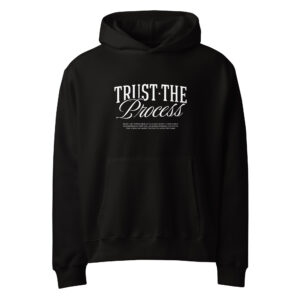 unisex-oversized-heavyweight-hoodie-black-front-68c8da757dff0.jpg Trust the process, typo, inspiration, Oversized heavyweight hoodie