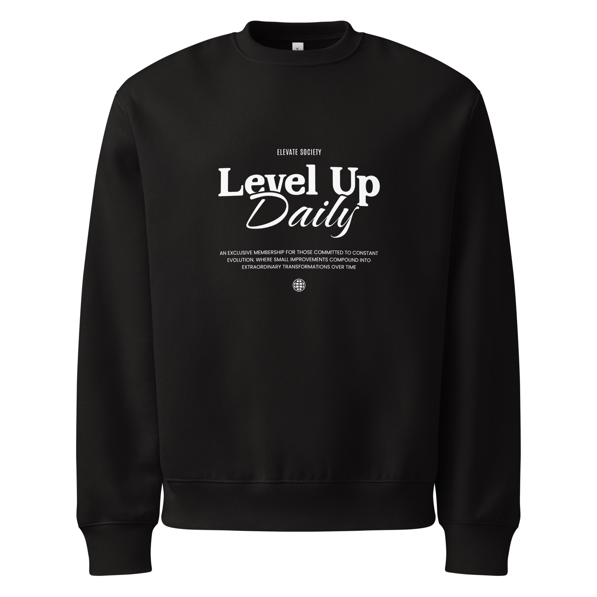 Level Up Daily, Typo, inspiration, Oversized heavyweight sweatshirt
