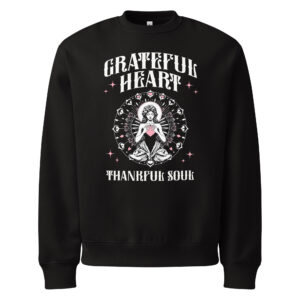unisex-oversized-heavyweight-sweatshirt-black-front-68dc69bf43547.jpg Grateful Heart, yoga, Oversized heavyweight sweatshirt