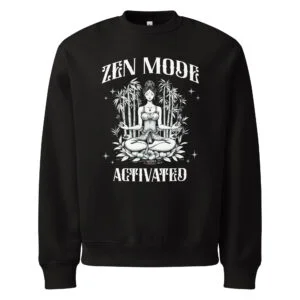 unisex-oversized-heavyweight-sweatshirt-black-front-68dc6d50d1da9.jpg Zen Mode, yoga, Oversized heavyweight sweatshirt
