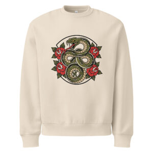 unisex-oversized-heavyweight-sweatshirt-dust-front-68d6fe7f8dcb5.jpg Snake and Roses, tattoo art, Oversized heavyweight sweatshirt