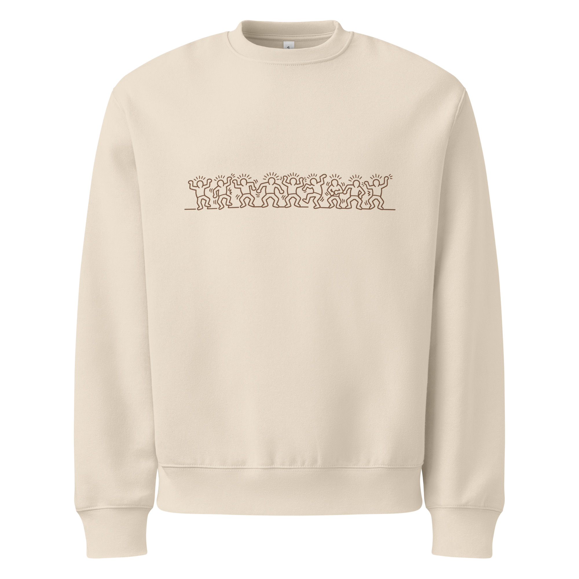 Dancing men, abstract art, tribal, Oversized heavyweight sweatshirt