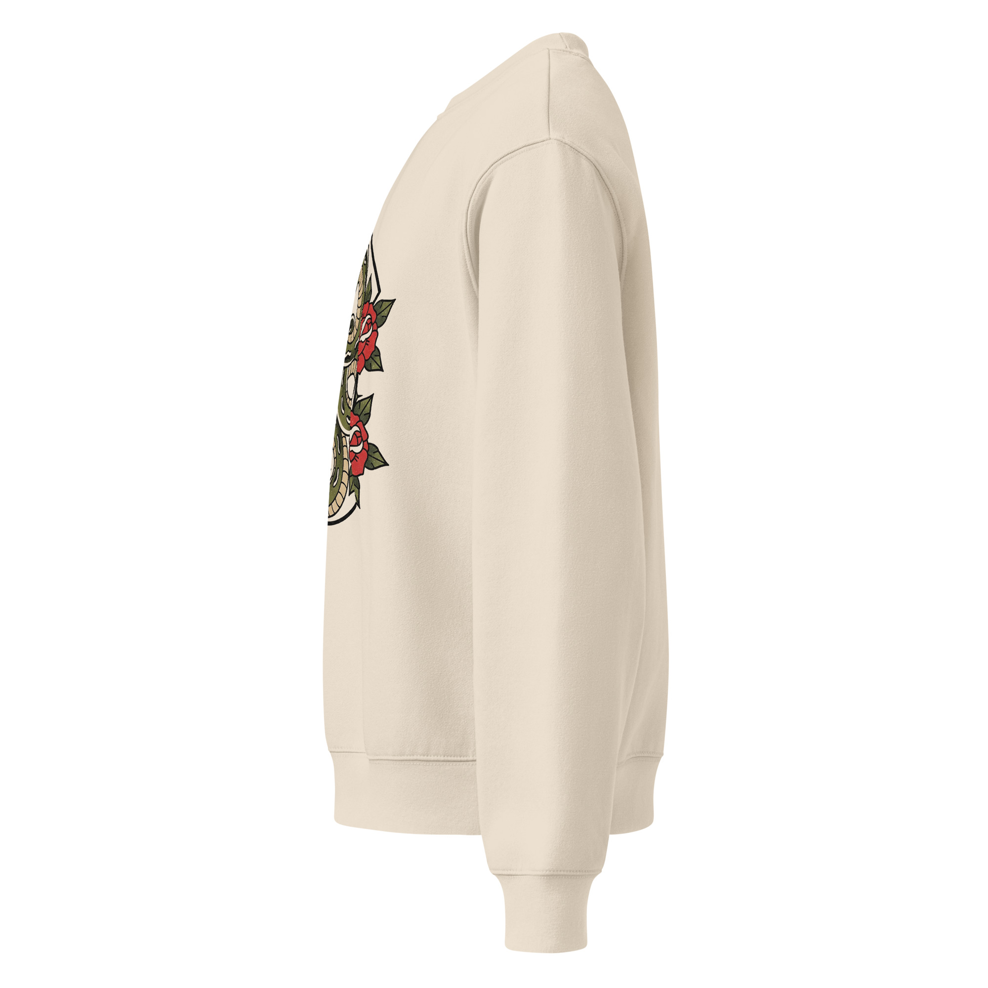 Snake and Roses, tattoo art, Oversized heavyweight sweatshirt - Image 3
