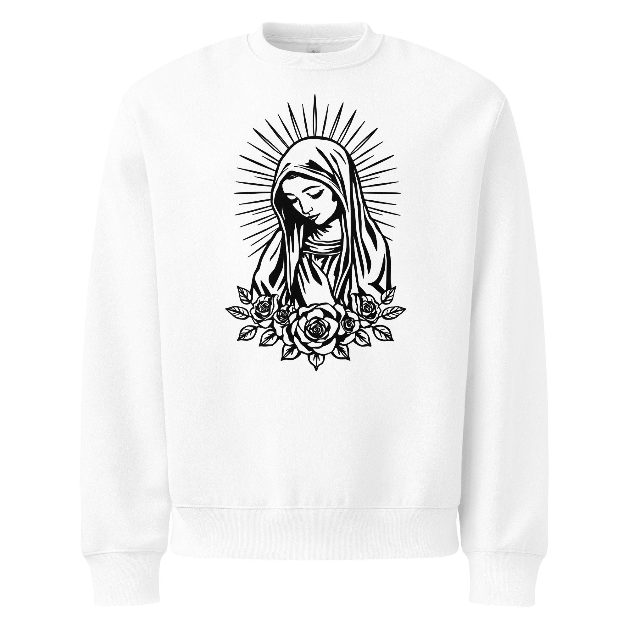 Virgin mary, tattoo art, Oversized heavyweight sweatshirt