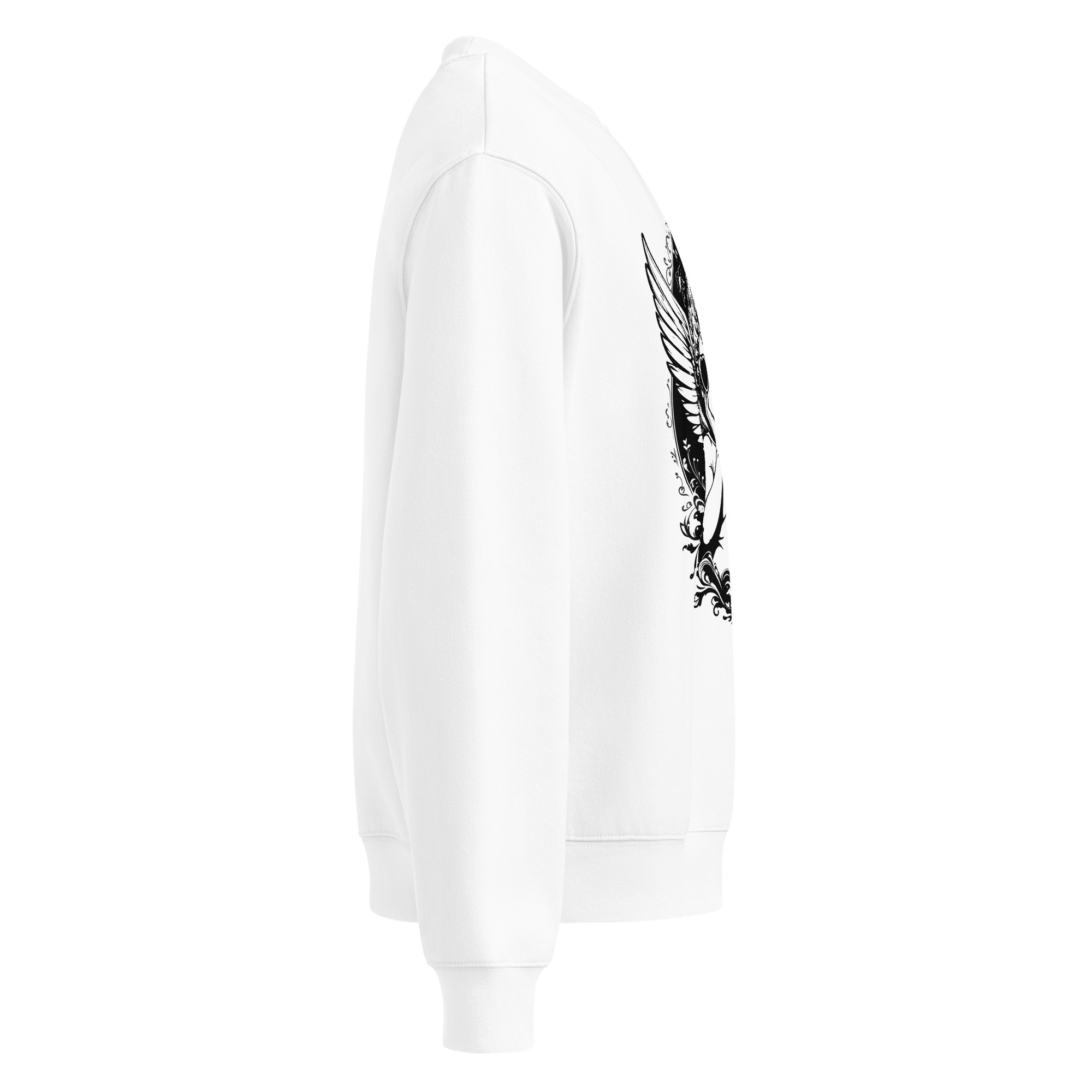 Cupidon with sunglasses, cherub, tattoo art, Oversized heavyweight sweatshirt - Image 4