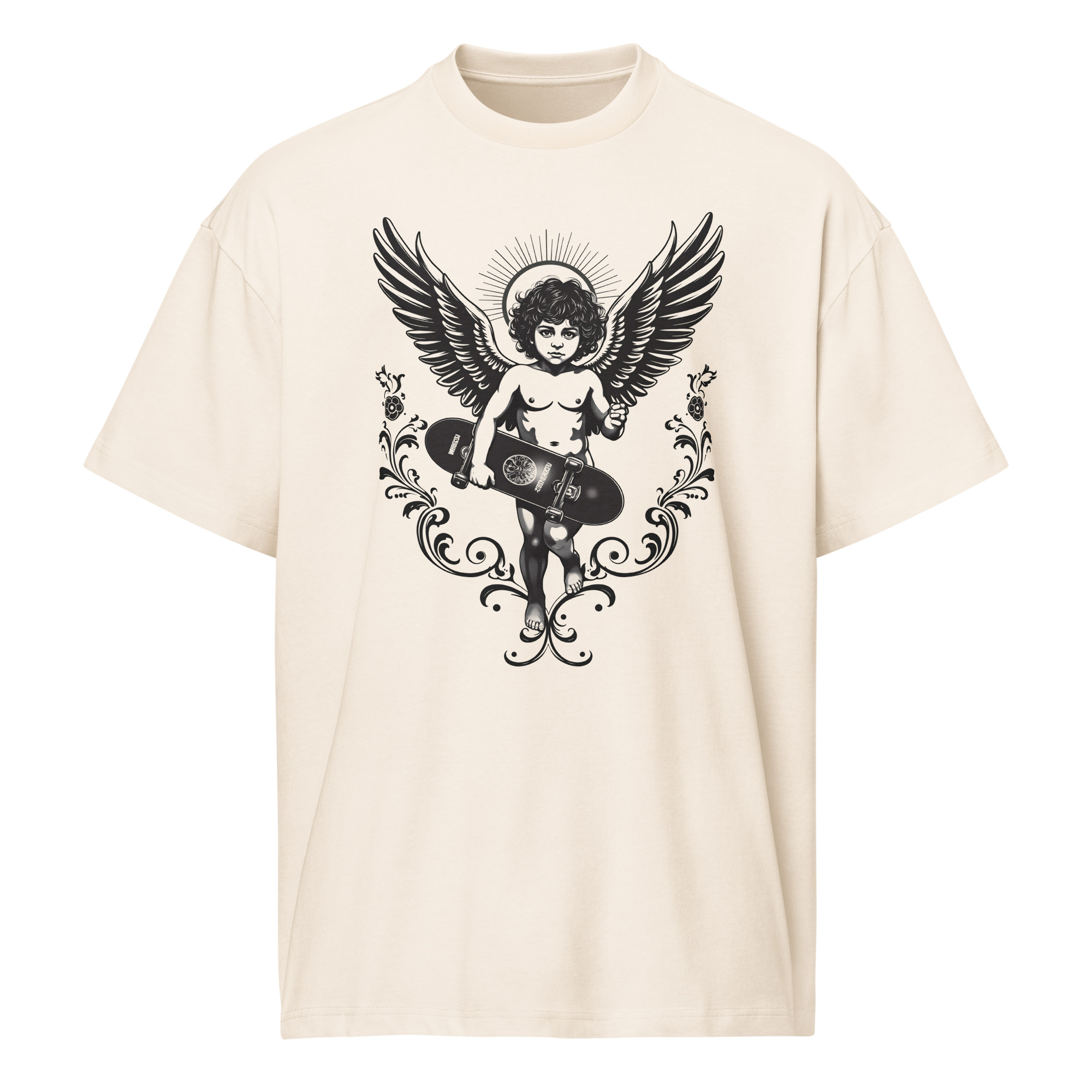 Skate Cherub, tattoo art, Men’s box tee